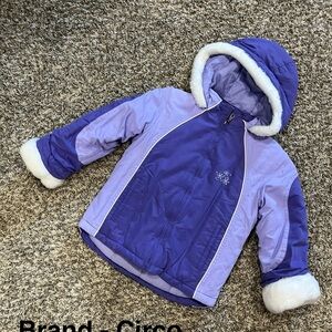 Circo Purple and Lavender Girls Winter Jacket with Faux Fur Trim